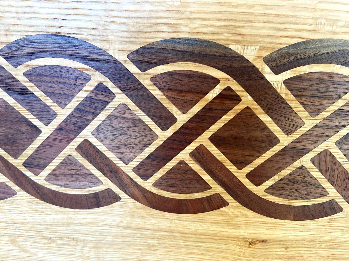Series #01 | White Oak Charcuterie Board | Complex Celtic Knot Inlay | Handmade Serving Board