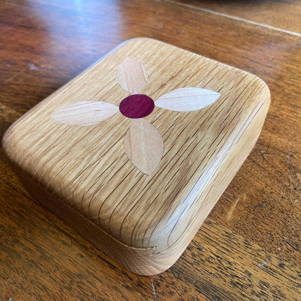 Small sliding dovetail box for desktop or bureau to hold desktop, keepsake or jewelry items.