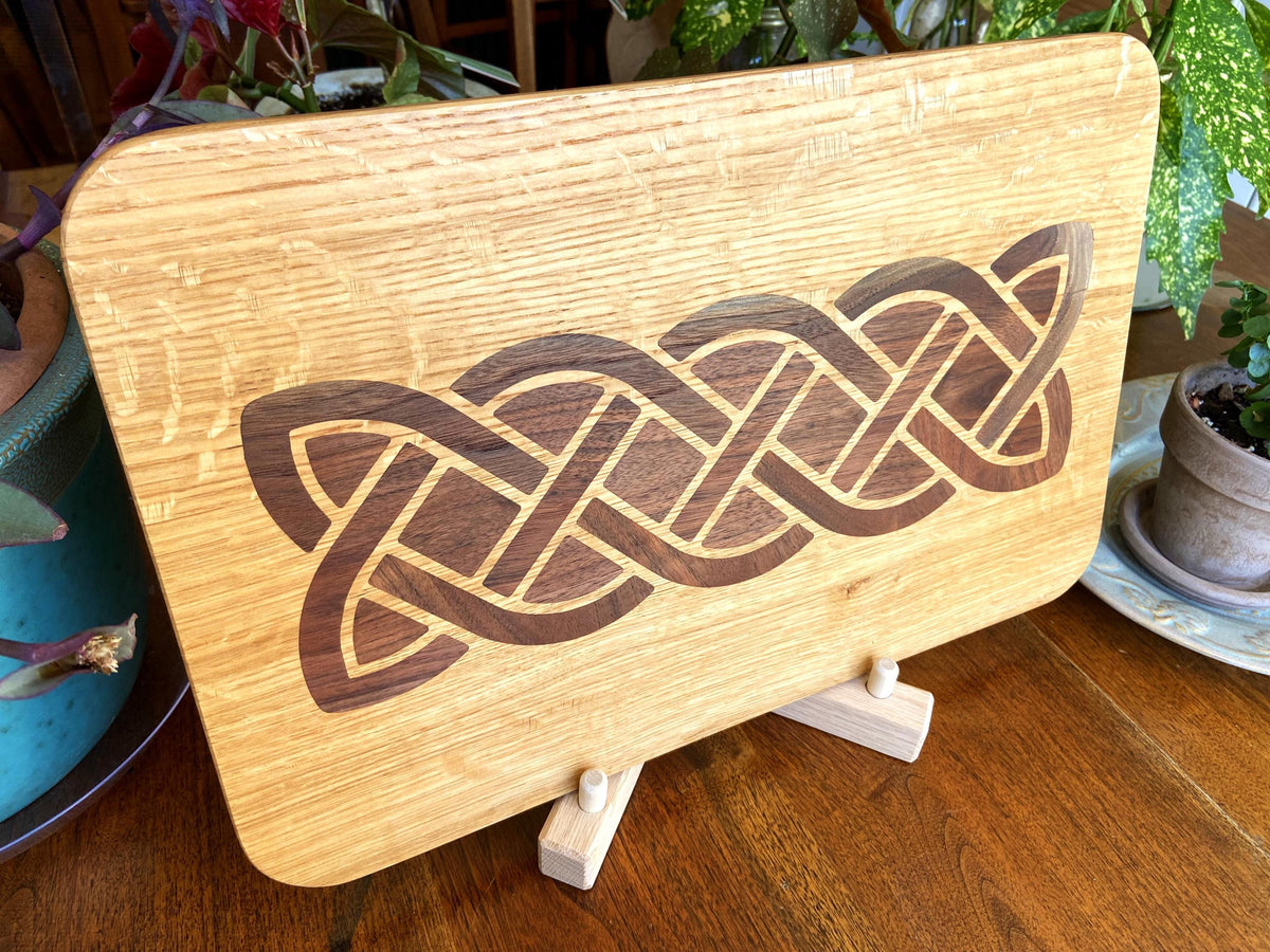 Series #01 | White Oak Charcuterie Board | Complex Celtic Knot Inlay | Handmade Serving Board