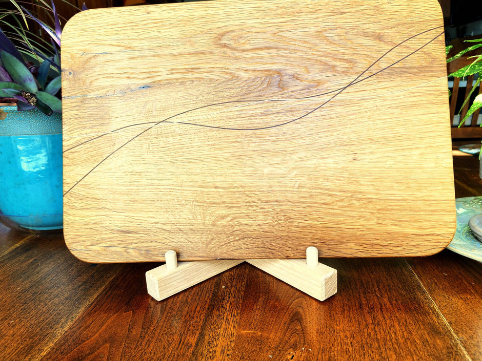 White Oak Charcuterie Board - Exotic Wood Decorative Banding