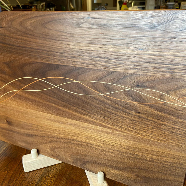 Walnut Charcuterie Board - Cherry & Maple Decorative Banding