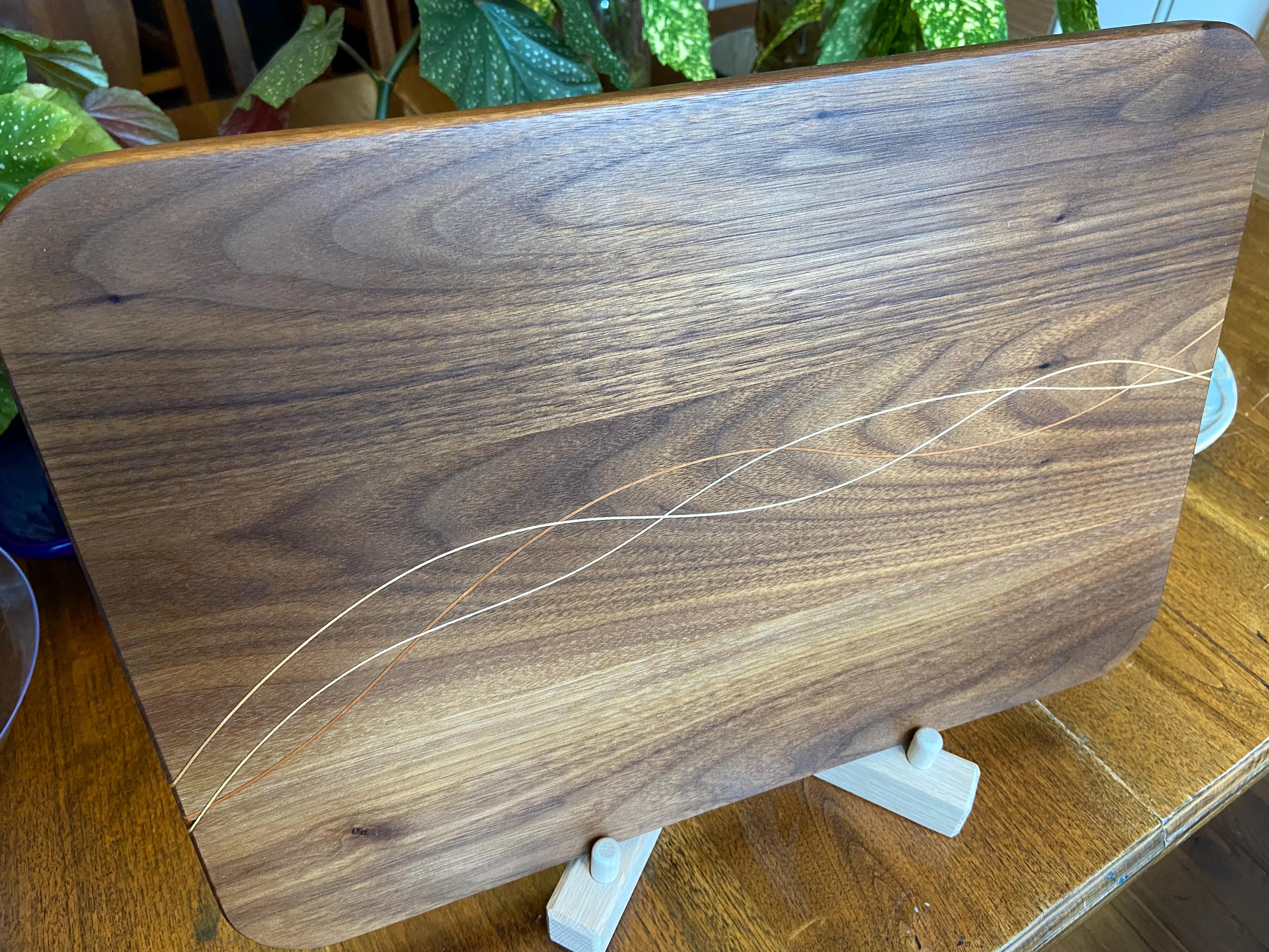 Walnut Charcuterie Board - Cherry & Maple Decorative Banding