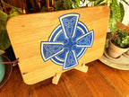 White Oak Charcuterie Board with Celtic Cross Inlay | Handmade Serving Board
