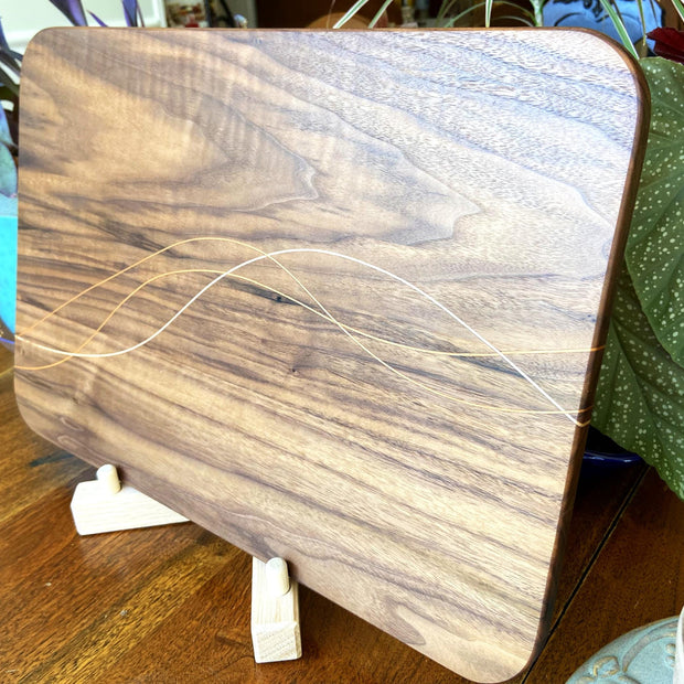 Walnut Charcuterie Board - Cherry & Maple Decorative Banding