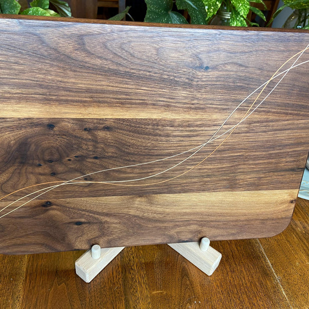 Walnut Charcuterie Board - Cherry & Maple Decorative Banding