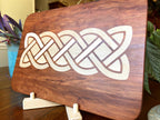 Cherry Charcuterie Board with Complex Celtic Knot Inlay | Handmade Serving Board