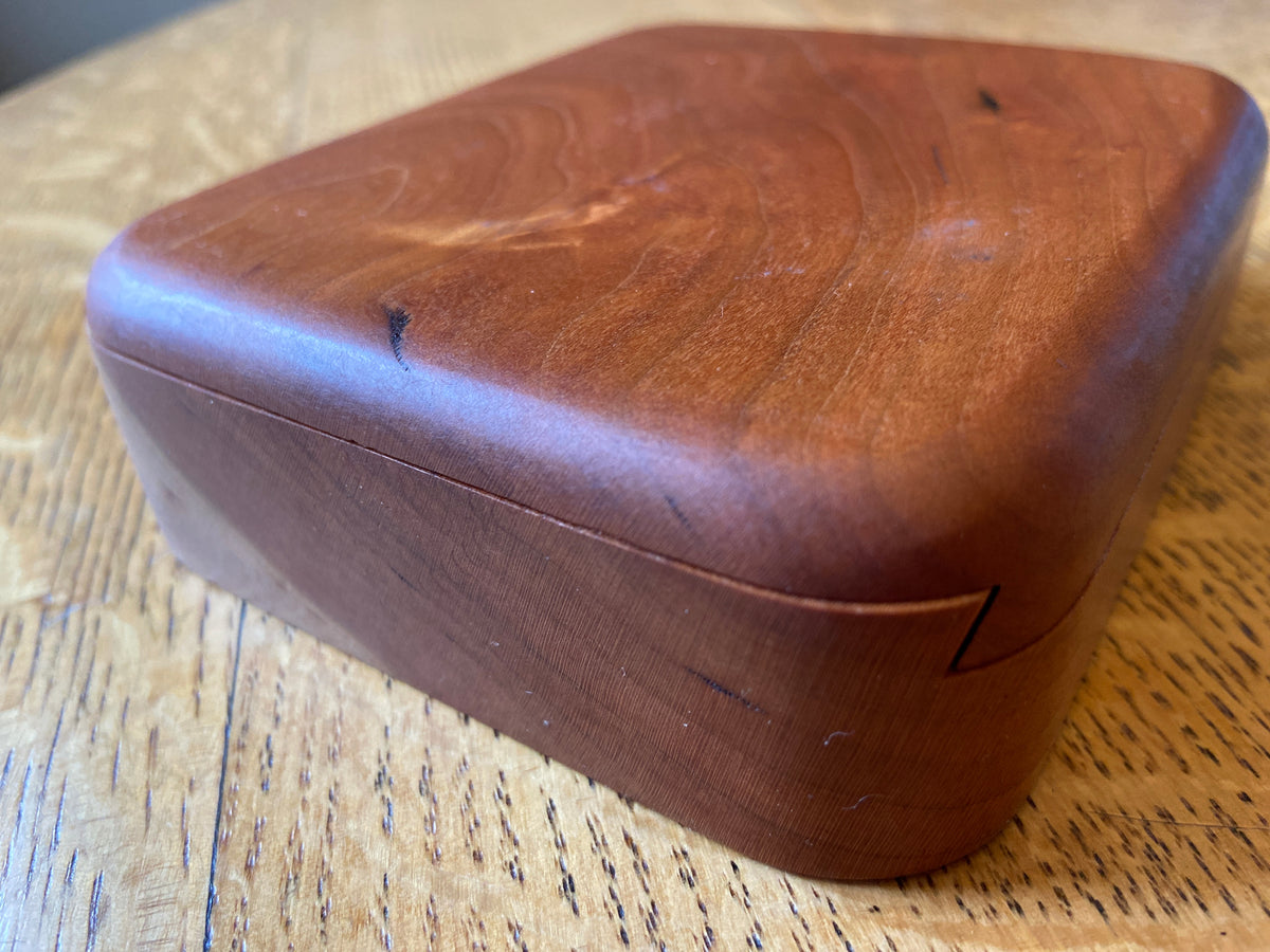Series #01 | Small Square Keepsake Box | Cherry | Sliding Dovetail Lid