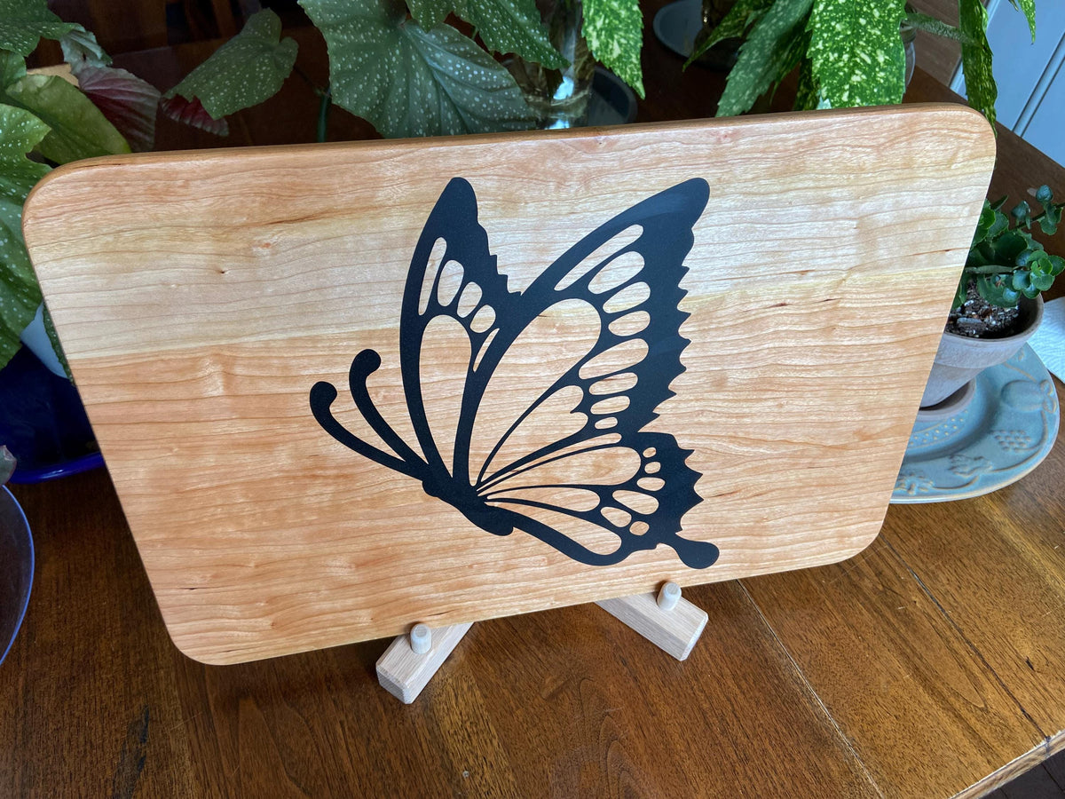 Series #02 | Cherry Charcuterie Board with Butterfly Resin Inlay – Handcrafted Serving Board