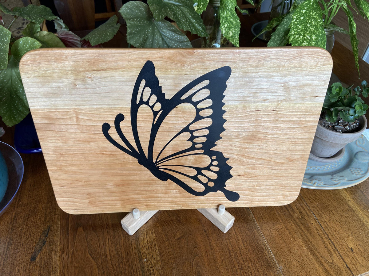 Series #02 | Cherry Charcuterie Board with Butterfly Resin Inlay – Handcrafted Serving Board