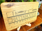 Handmade White Oak Charcuterie Board with Chattanooga Skyline Resin Inlay