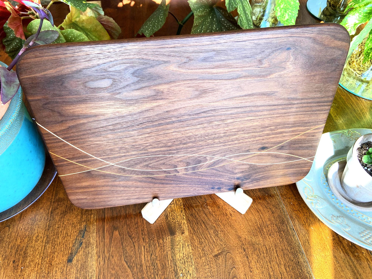 Series #06 | Walnut Charcuterie Board | Maple & Cherry Banding/Inlay | Handmade Serving Board