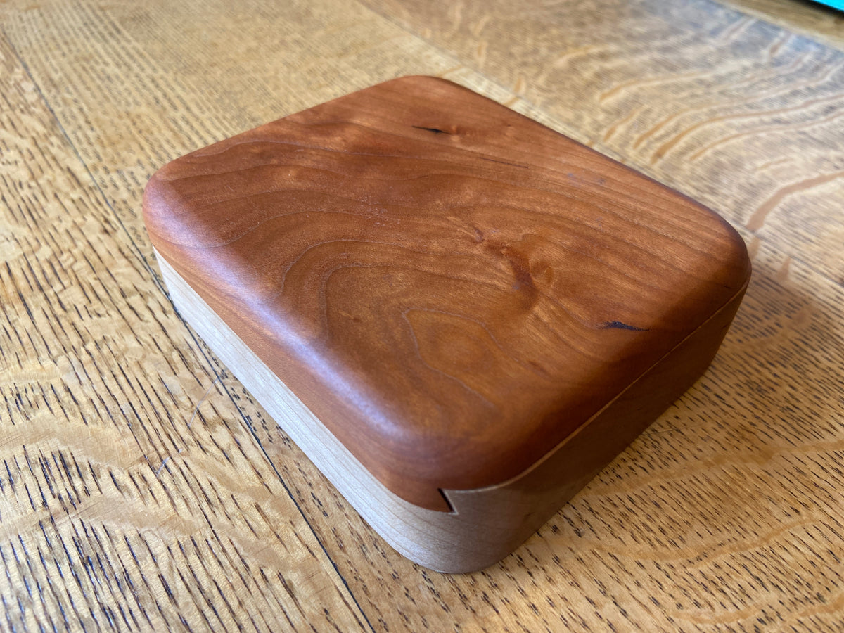 Series #01 | Small Square Keepsake Box | Cherry | Sliding Dovetail Lid