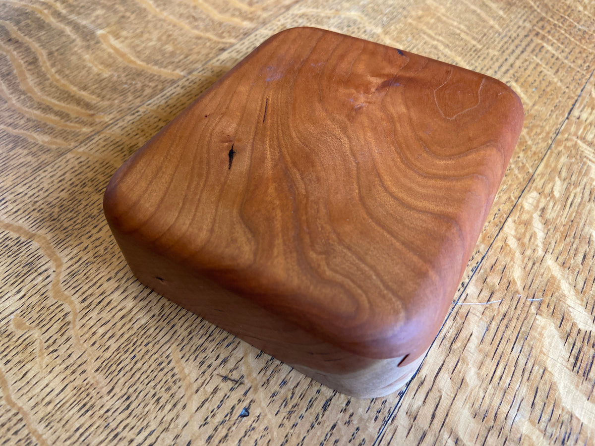 Series #01 | Small Square Keepsake Box | Cherry | Sliding Dovetail Lid