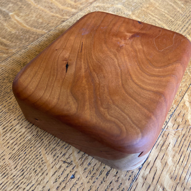 Series 01 – Small Square Keepsake Box – Sliding Dovetail Lid – Cherry – Handcrafted