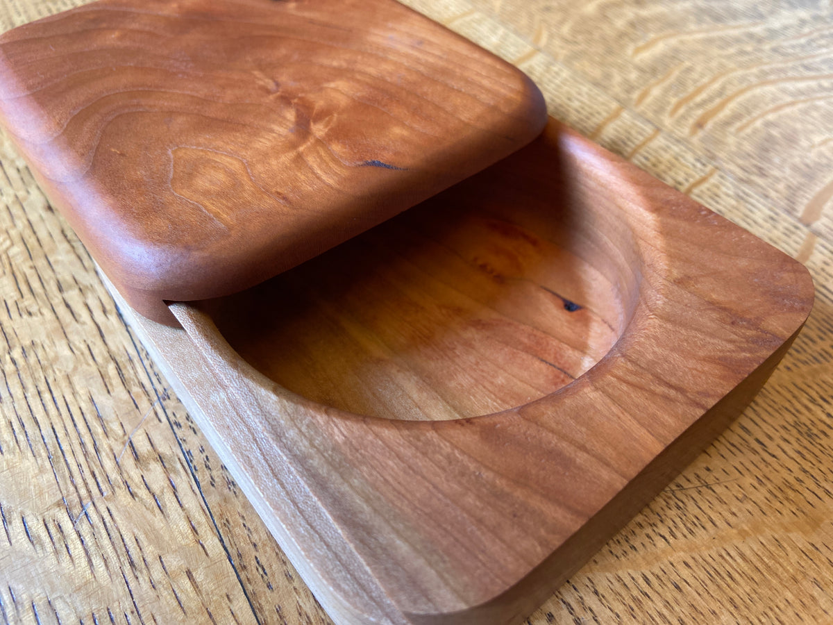 Series #01 | Small Square Keepsake Box | Cherry | Sliding Dovetail Lid