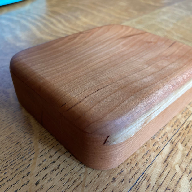 Series 03 – Small Square Keepsake Box – Sliding Dovetail Lid – Cherry – Handcrafted
