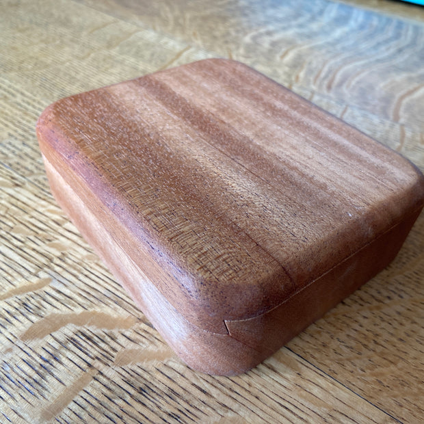 Series 01 – Small Square Keepsake Box – Sliding Dovetail Lid – Mahogany – Handcrafted