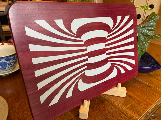 Series #02 | Purple Heart Charcuterie Board with Handcrafted “Worm Hole” Resin Inlay | Handmade Serving Board