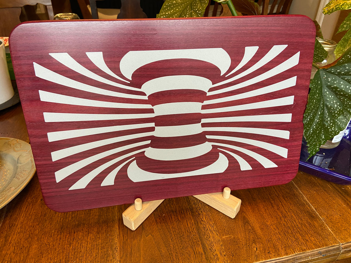 Series #02 | Purple Heart Charcuterie Board with Handcrafted “Worm Hole” Resin Inlay | Handmade Serving Board