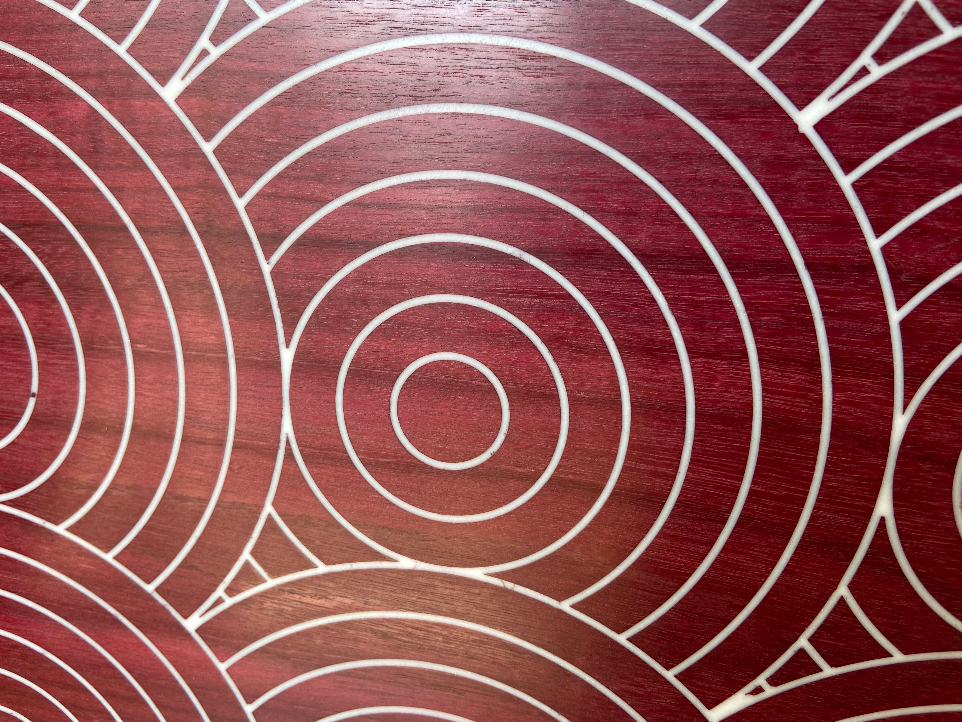 Purple Heart Charcuterie Board - Handcrafted Overlapping Circles Inlay