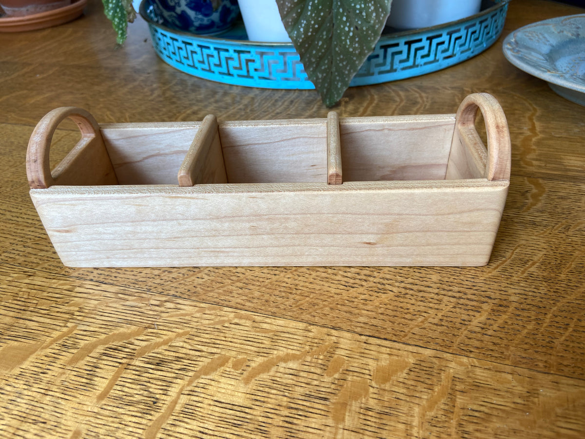 Series #01 | Soft Maple Tea Caddy | Hand‑Carved Handles & Tea‑Leaf Engravings