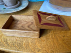 Handcrafted Lidded Keepsake Box with Wood Inlay and Carved Handle - 6