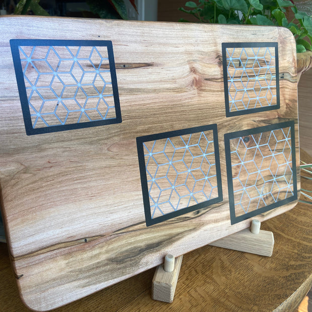 Ambrosia Maple Charcuterie Board - Handcrafted Fine Diamond Inlay with Boarders