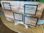 Ambrosia Maple Charcuterie Board with Fine Diamond Resin Inlay & Border Accents | Handmade Serving Board