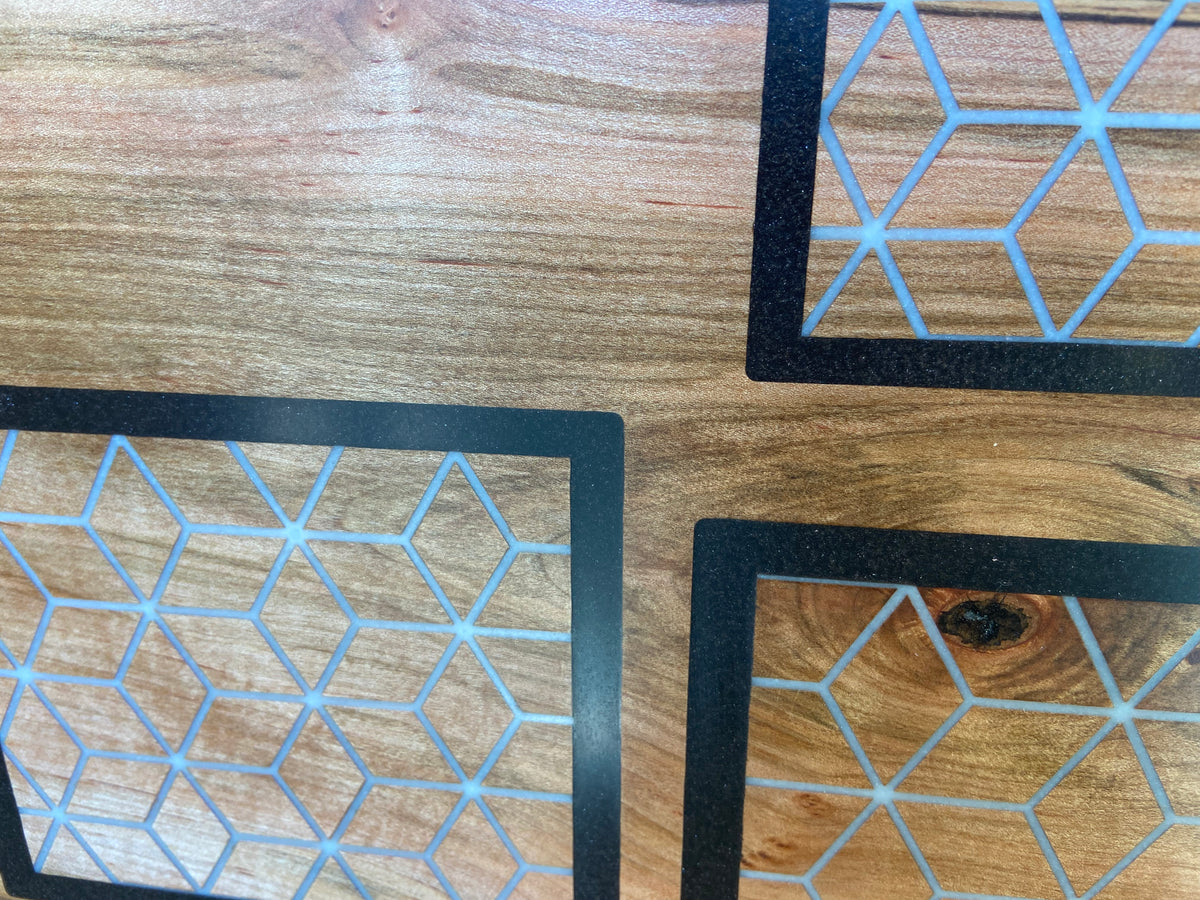 Series #01 | Ambrosia Maple Charcuterie Board with Fine Diamond Resin Inlay & Border Accents | Handmade Serving Board