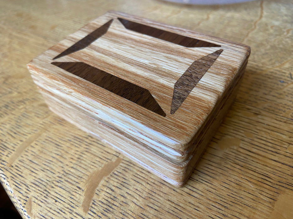 Handcrafted Lidded Keepsake Box with Wood Inlay 4