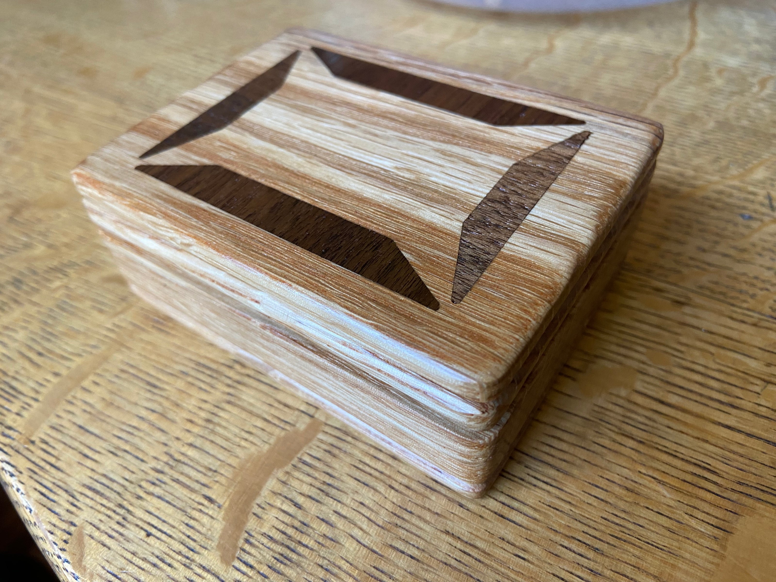 Handcrafted Lidded Keepsake Box with Wood Inlay 4
