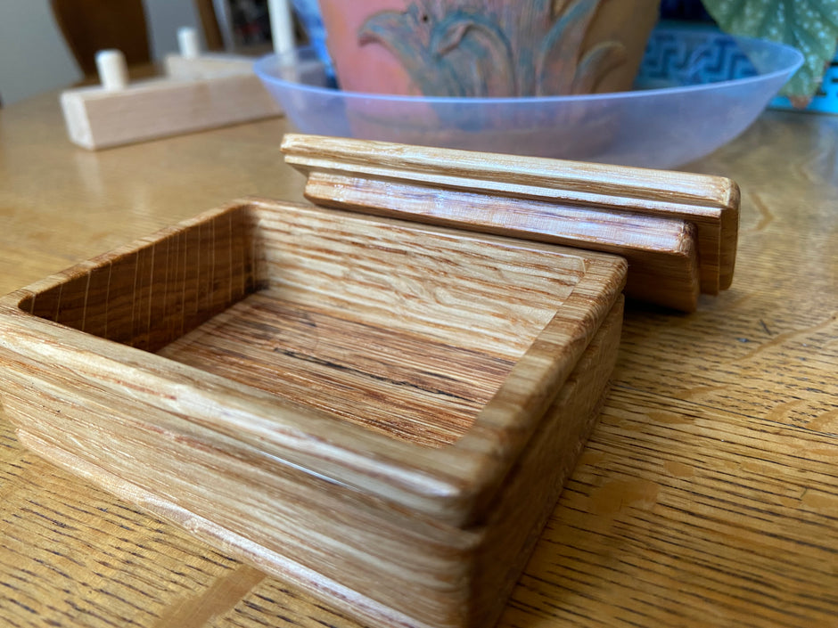 Handcrafted Lidded Keepsake Box with Wood Inlay 4