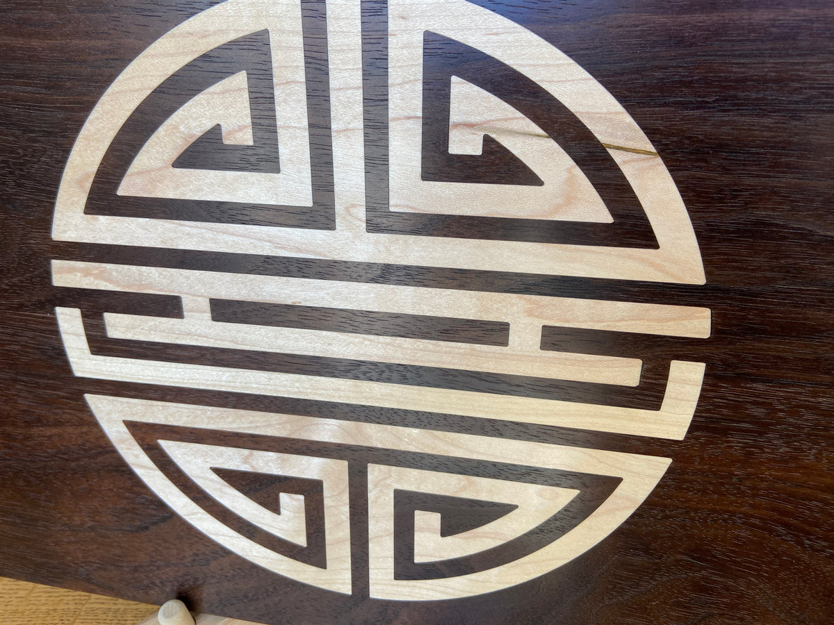 Series #03 | Walnut Charcuterie Board with Hand‑Carved Shou Symbol of Longevity