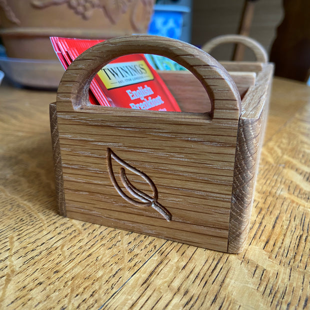 Hand-made tea caddy made from White Oak.