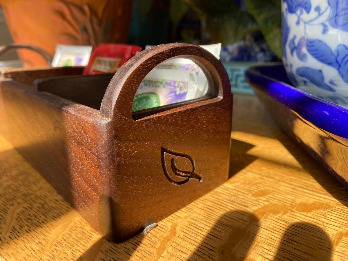 Series #03 | Walnut Tea Caddy | Hand‑Carved Handles & Tea‑Leaf Engravings