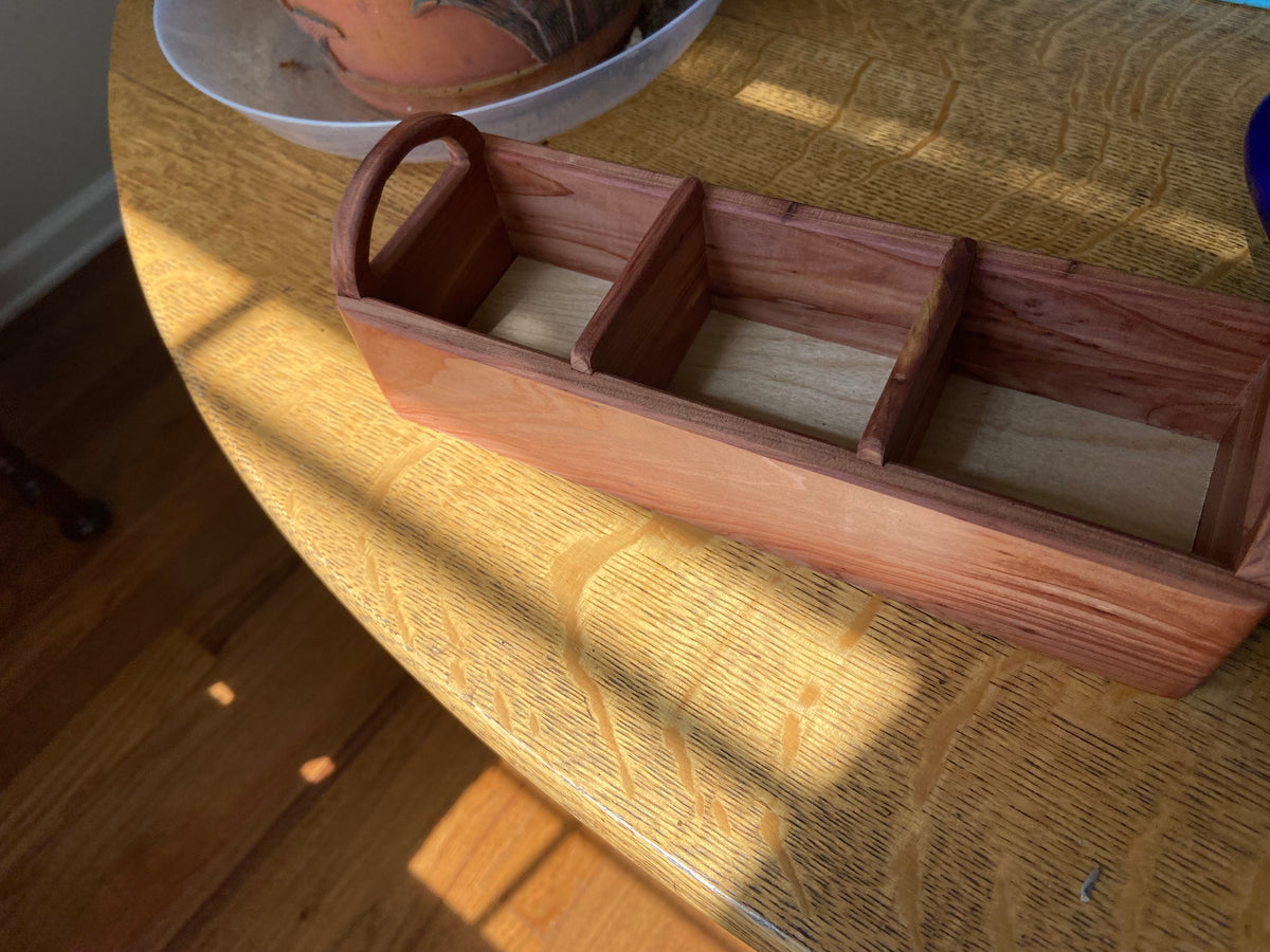Series #07 | Red Cedar Tea Caddy | Hand‑Carved Handles & Tea‑Leaf Engravings