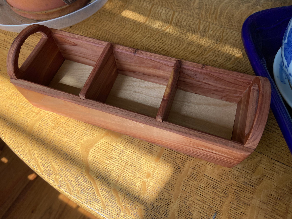 Series #07 | Red Cedar Tea Caddy | Hand‑Carved Handles & Tea‑Leaf Engravings