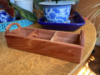 Hand‑Carved Red Cedar Tea Caddy with Tea Leaf Engraving