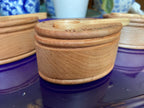 Hand-Carved Maple Salt Box with Engraved Lid & Spoon