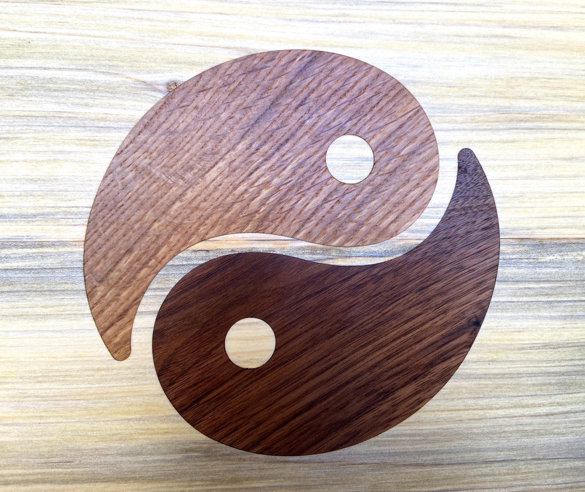 Series #03 | Poplar Charcuterie Board | Yin Yang Inlay | White Oak & Peruvian Walnut