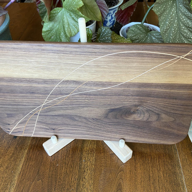 Walnut Charcuterie Board - Cherry & Maple Decorative Banding