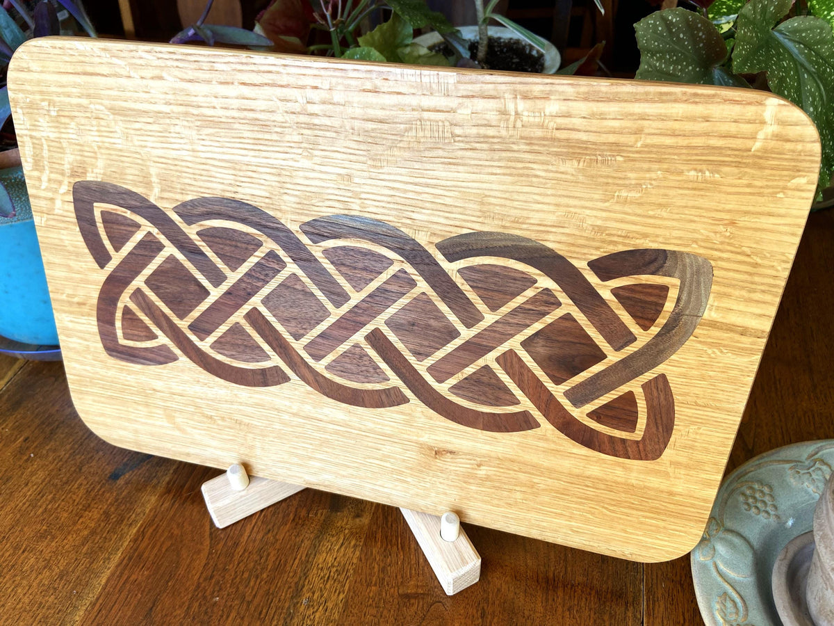 Series #01 | White Oak Charcuterie Board | Complex Celtic Knot Inlay | Handmade Serving Board