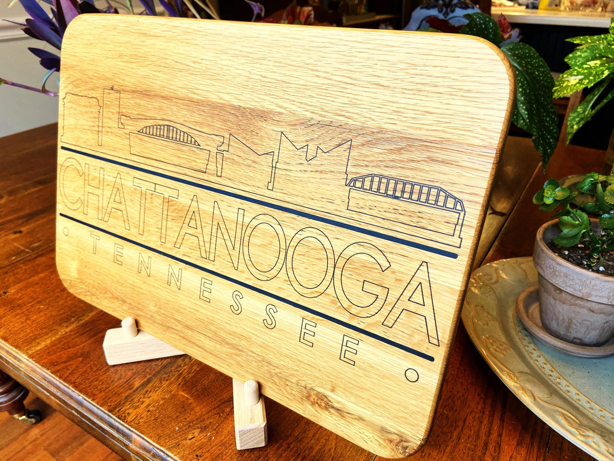 Series #03 | Chattanooga Skyline Charcuterie Board – Handmade White Oak