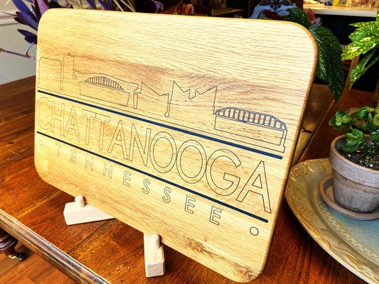 Series #03 | Chattanooga Skyline Charcuterie Board – Handmade White Oak