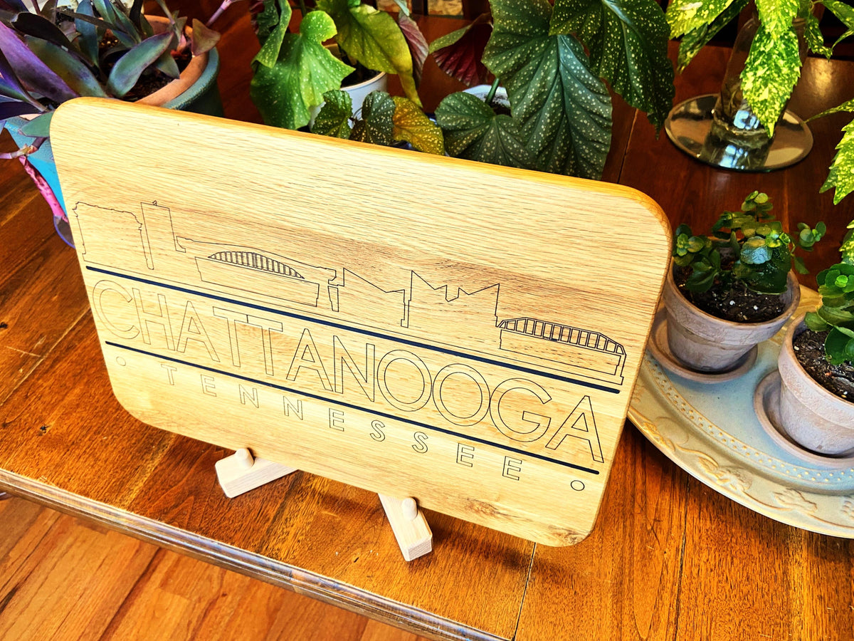 Series #03 | Chattanooga Skyline Charcuterie Board – Handmade White Oak