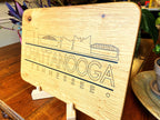 Handmade White Oak Chattanooga Skyline Charcuterie Board with Resin Inlay
