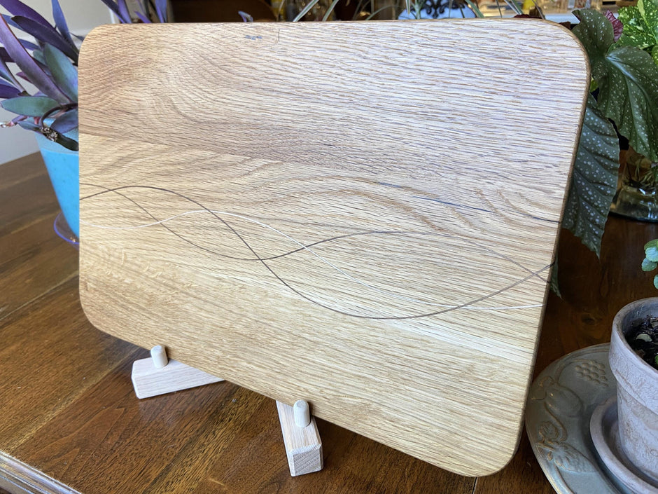 White Oak Charcuterie Board - Exotic Wood Decorative Banding