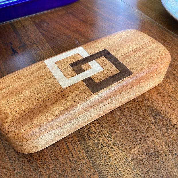 Handcrafted Keepsake Box/Wood Inlay - 8.25" x 3.25"