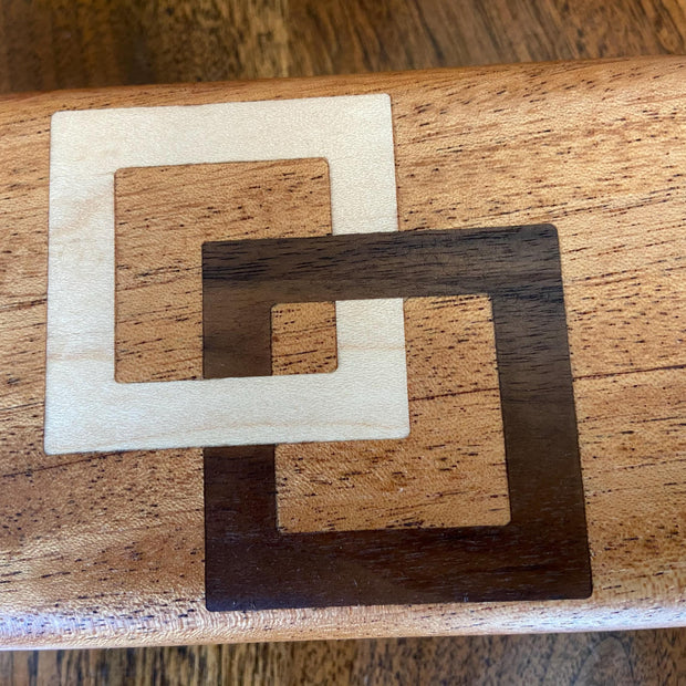 Handcrafted Keepsake Box/Wood Inlay - 8.25" x 3.25"