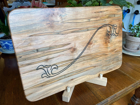 Series #01 | Ambrosia Maple Charcuterie Board with Unique Flower Scroll Resin Inlay | Handmade Serving Board